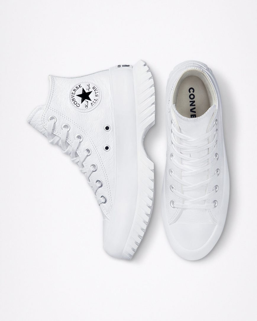 Tenisky Vysoke Converse Chuck Taylor All Star Lugged 2.0 Kozene Panske Biele Čierne | SK 11ULHQ6